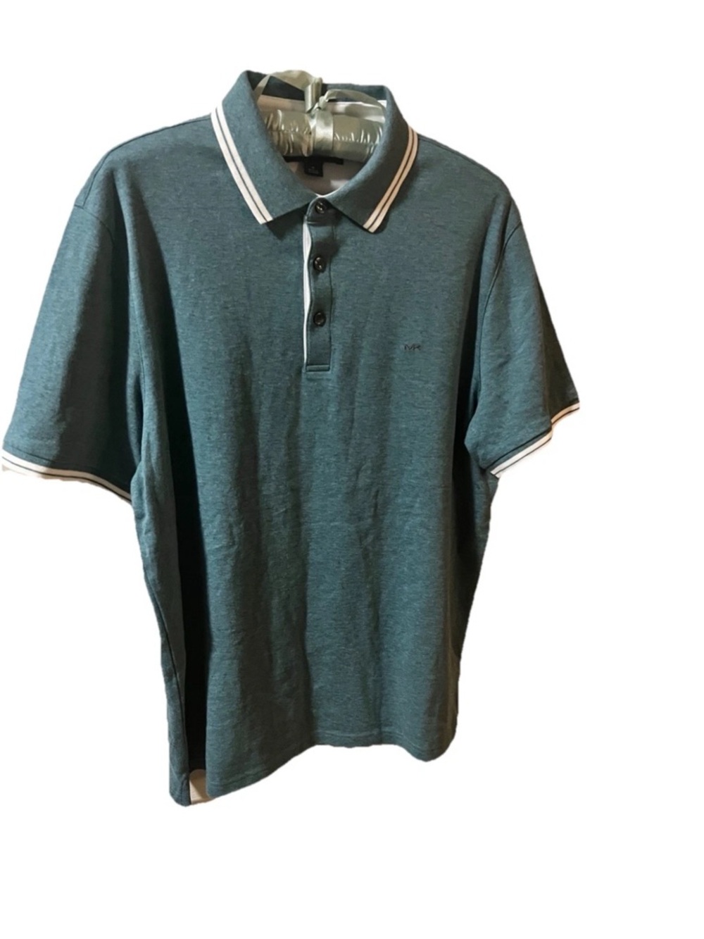 Michael Kors Teal Polo with White Contrast Trim